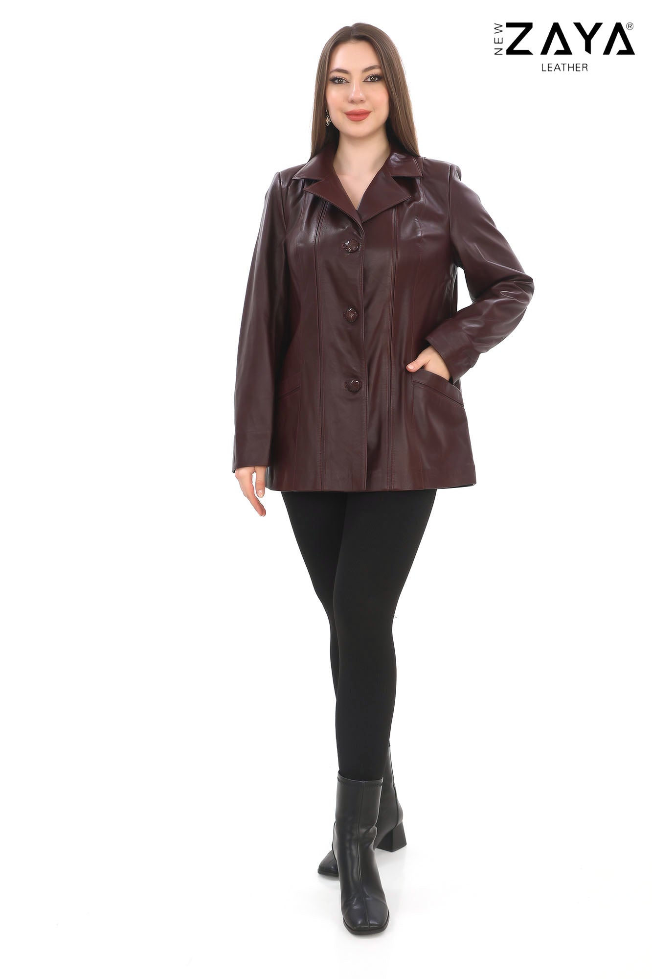 ÉLIANE CHERRY – Cherry Red Leather Jacket