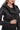 Arvena Black Genuine Leather Hooded Asymmetric Zip Jacket