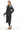 FREYA - REAL FOX FUR COLLAR BLACK GENUINE LAMBSKIN LEATHER LONG COAT