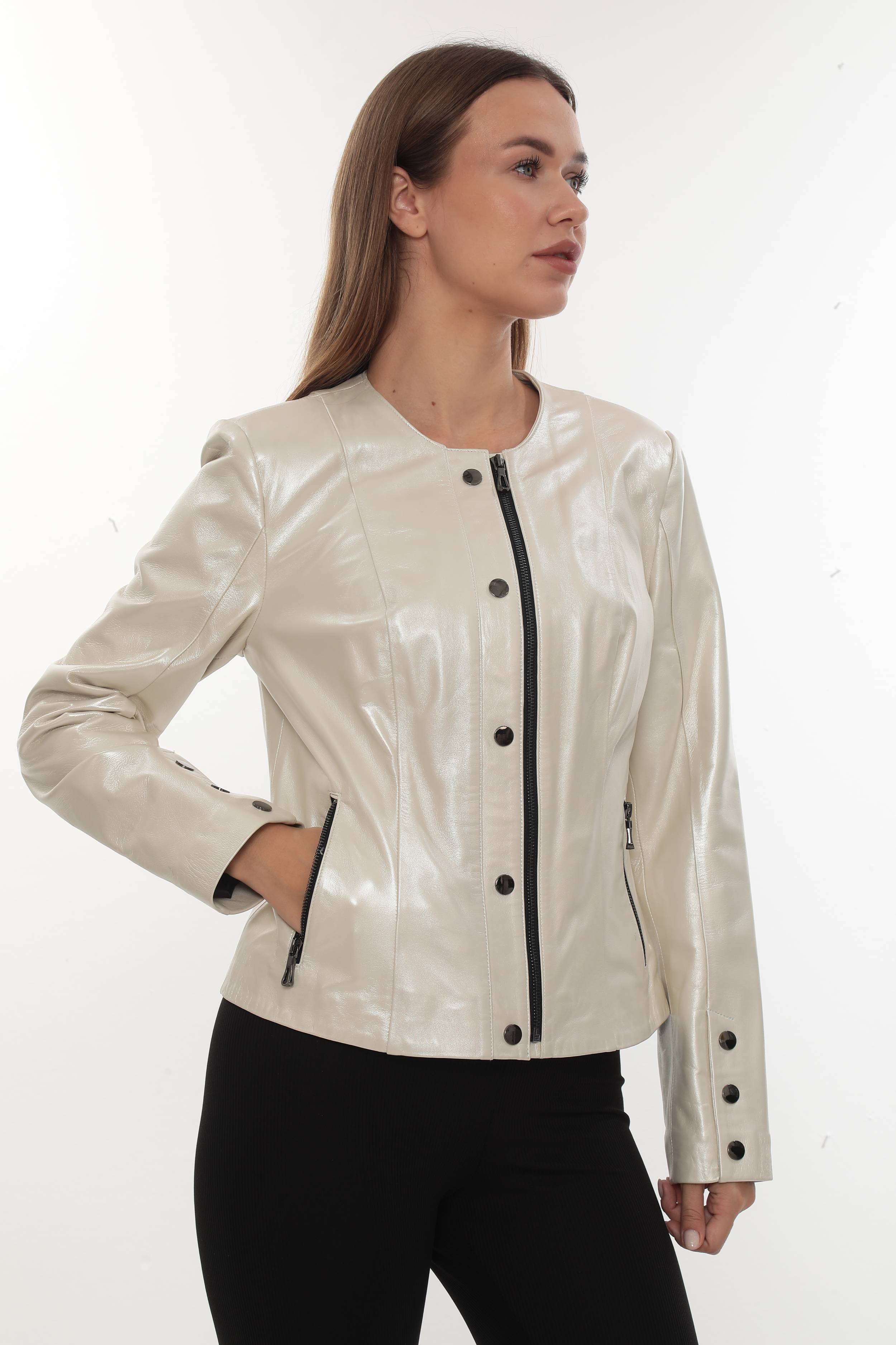 VELISSA PEARLY WHITE – Minimalist Genuine Leather Jacket