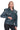 Petrol Blue Belted Genuine Leather Jacket with Zip Shoulder Detail