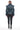 Petrol Blue Belted Genuine Leather Jacket with Zip Shoulder Detail
