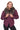 VELYRA Purple Down Puffer Parka with Fur Trim