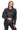 Narelle Black Genuine Leather Structured Shoulder Blazer Jacket