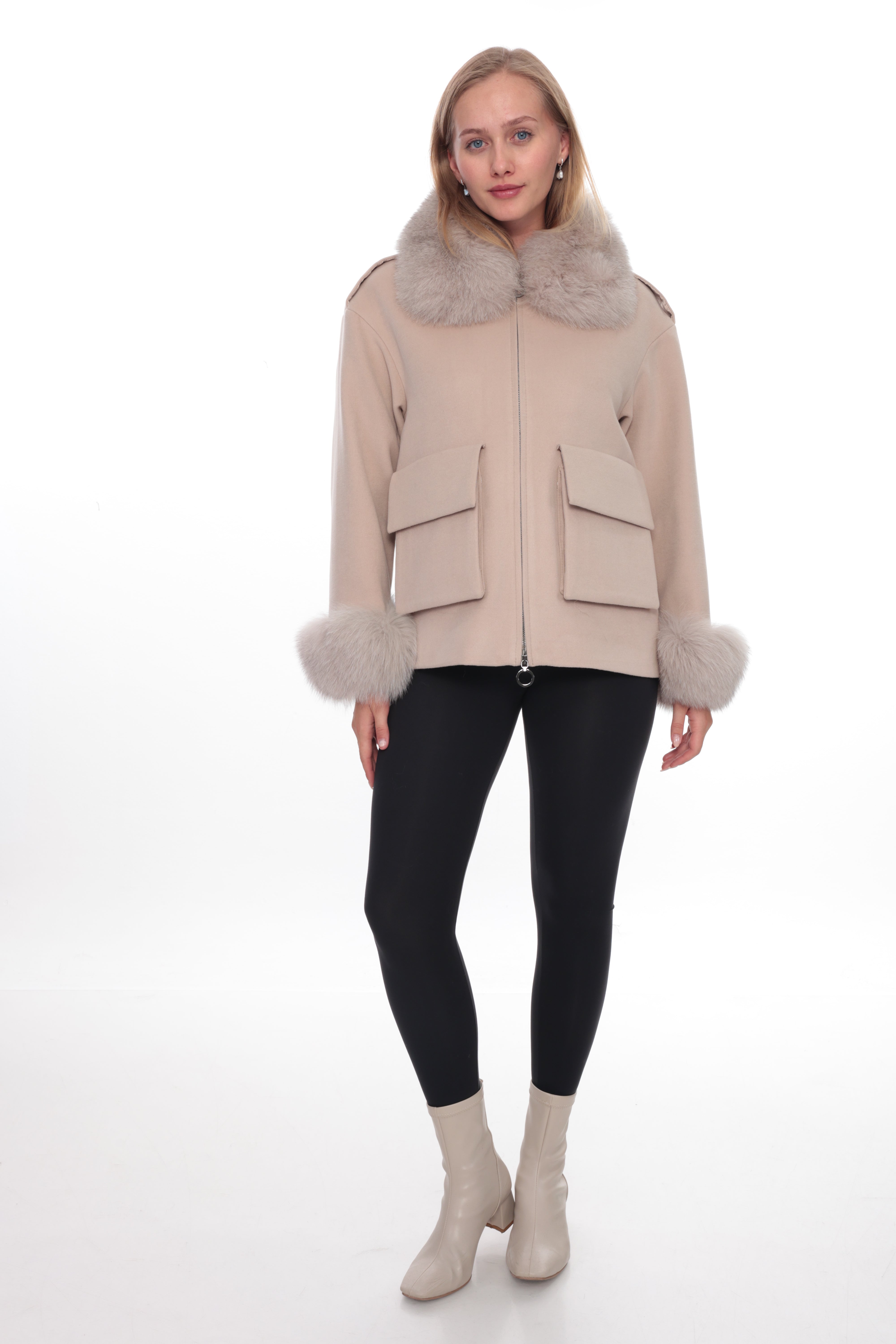 ELVENA Beige Cashmere Jacket