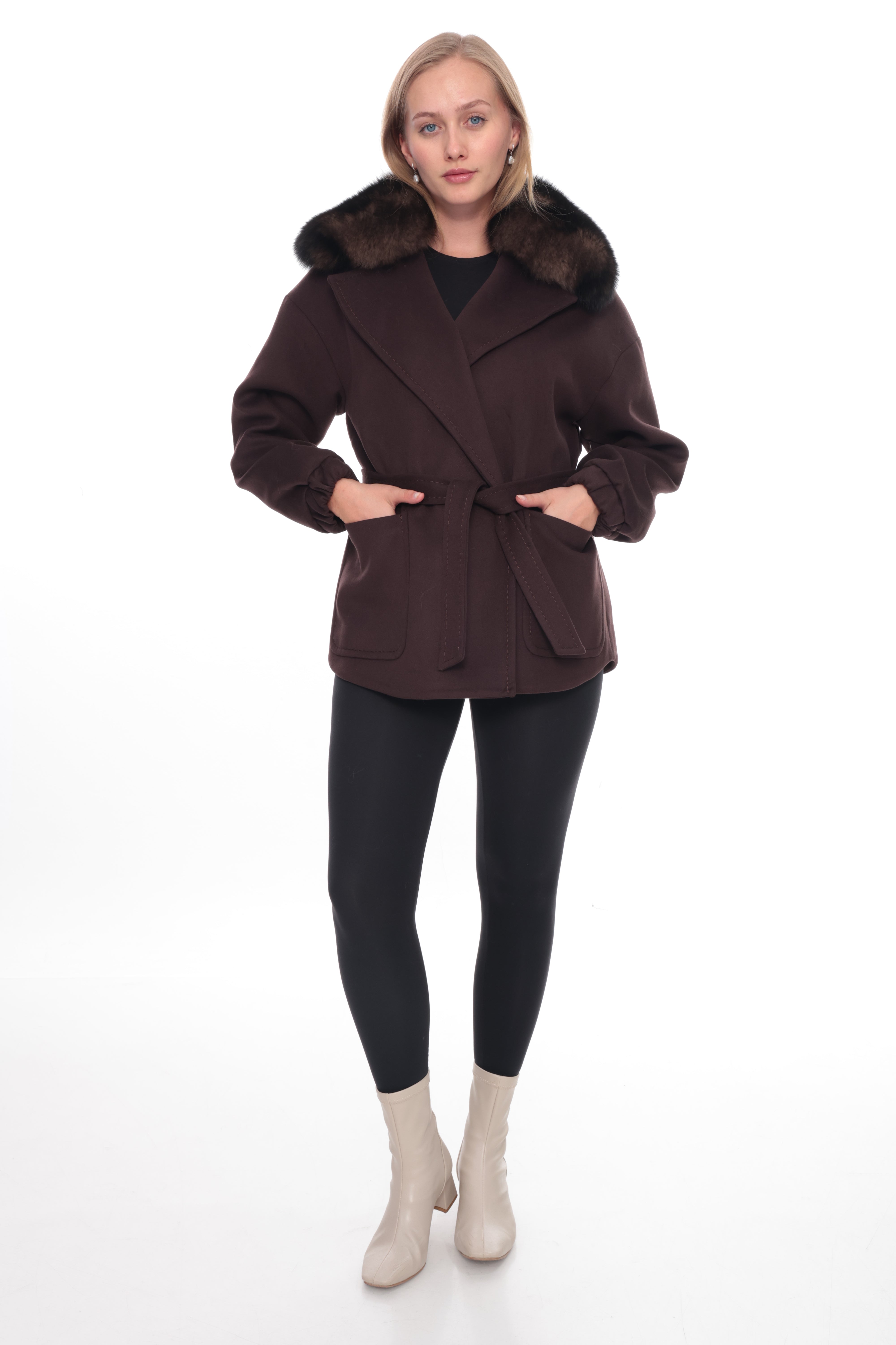 MIREVA Dark Brown Cashmere Jacket
