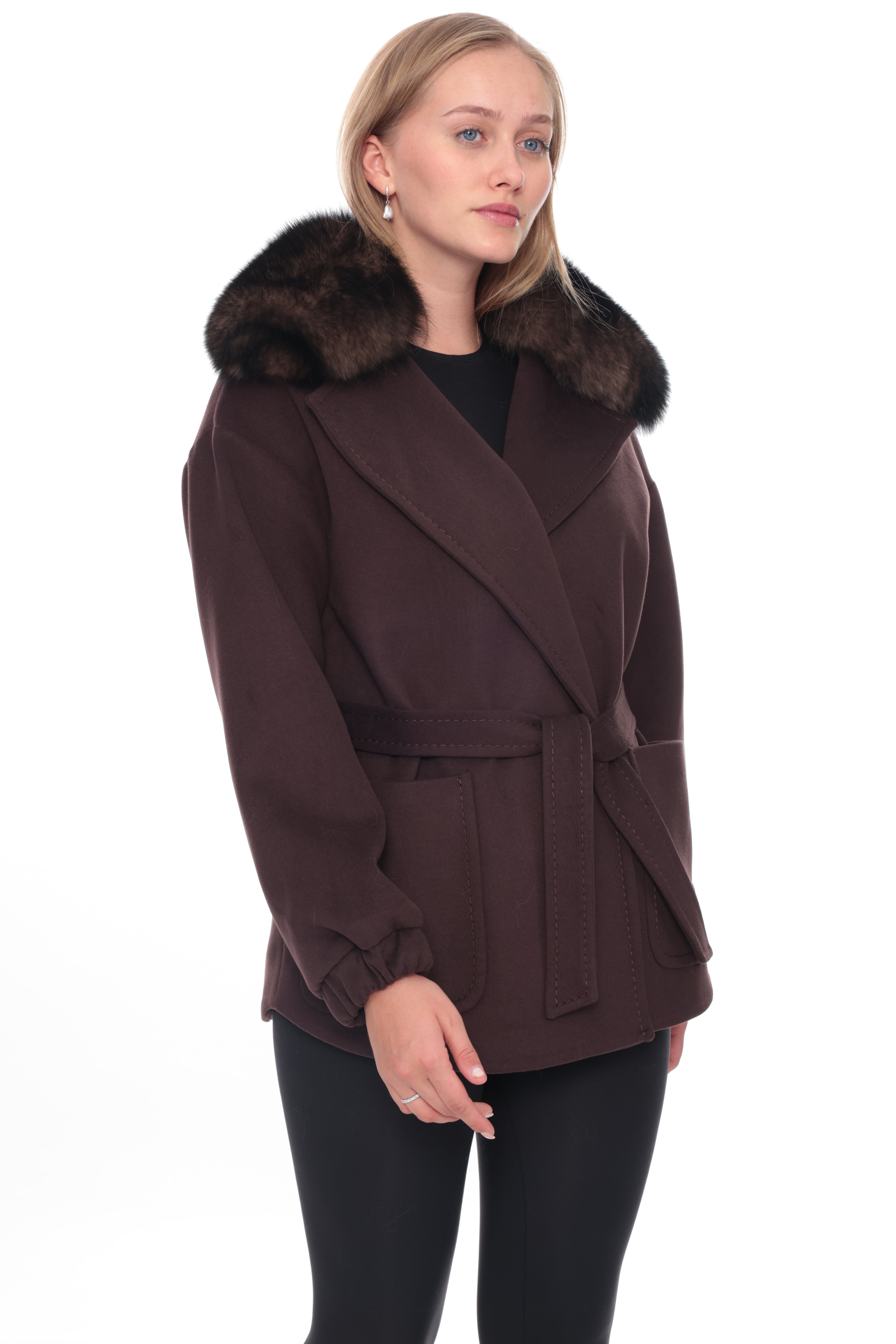 MIREVA Dark Brown Cashmere Jacket