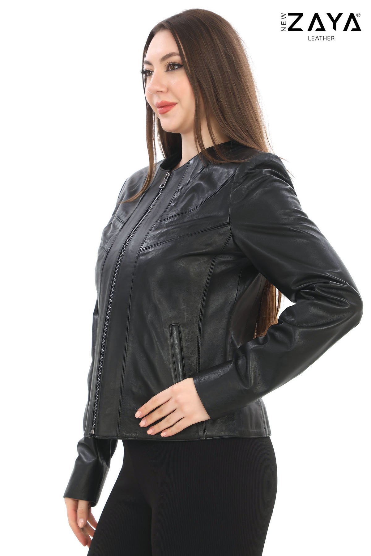 Serenith Women’s  Black Genuine Leather Jacket