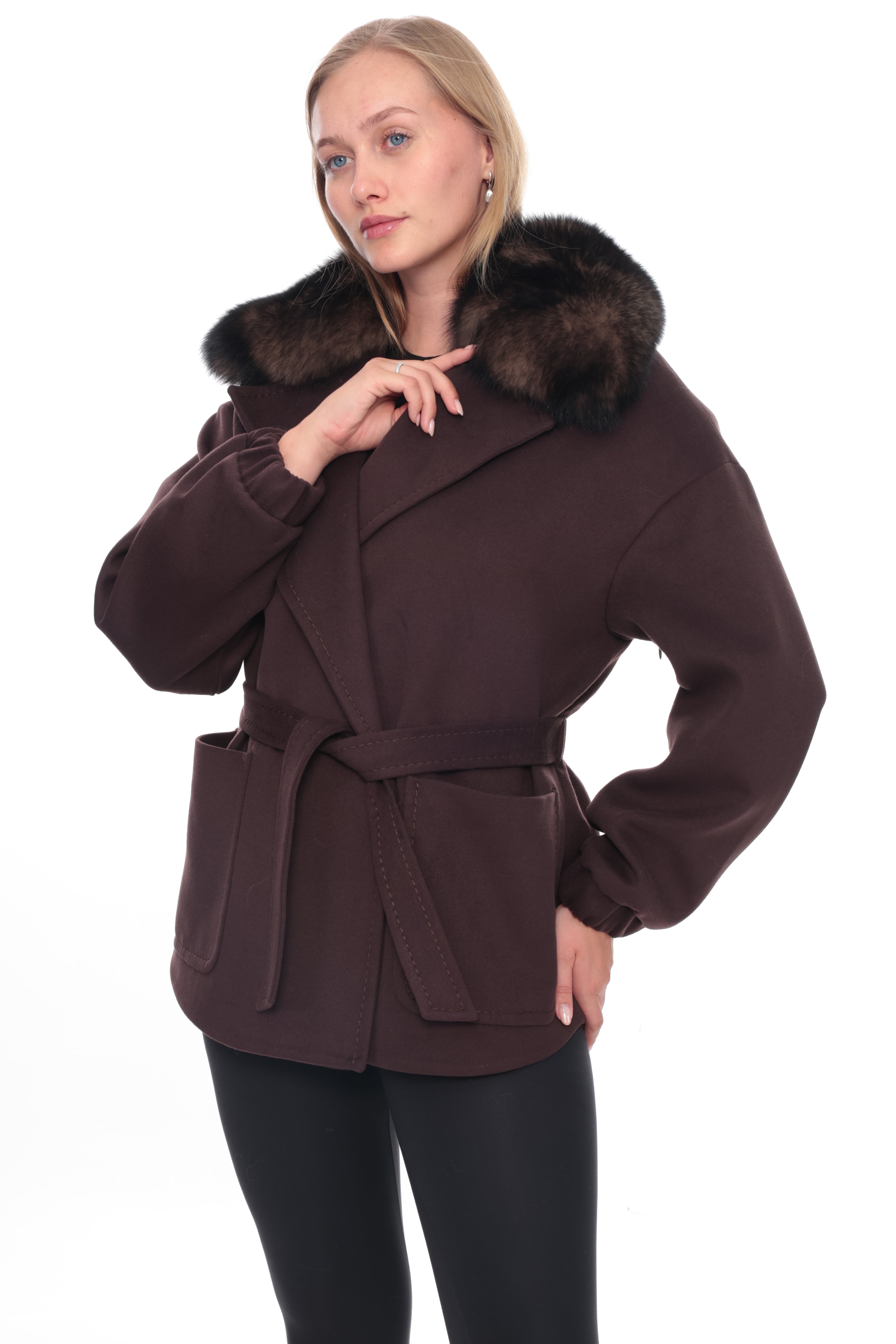 MIREVA Dark Brown Cashmere Jacket
