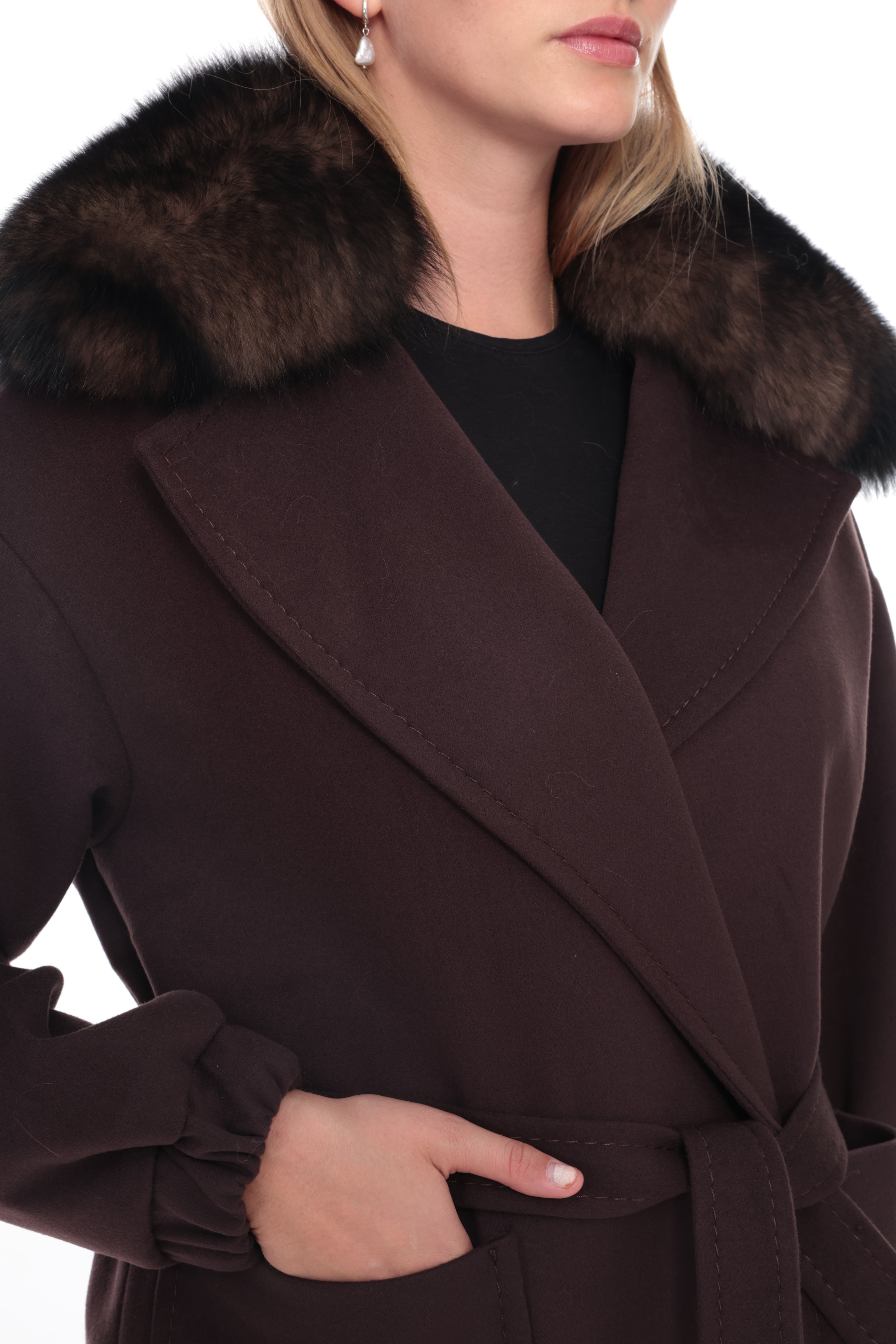 MIREVA Dark Brown Cashmere Jacket