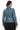 Norelle Genuine Lambskin Black Leather Jacket with Stand Collar and Tailored Fit Turquoise