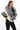 NOIR ÉLÉGANCE Women’s Beige Leather Jacket with Silver Fox Fur