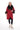 SELENA Red Alpaca Coat with Brown Fur Collar