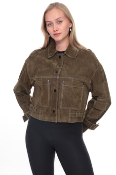 MIREYA Green Suede Jacket