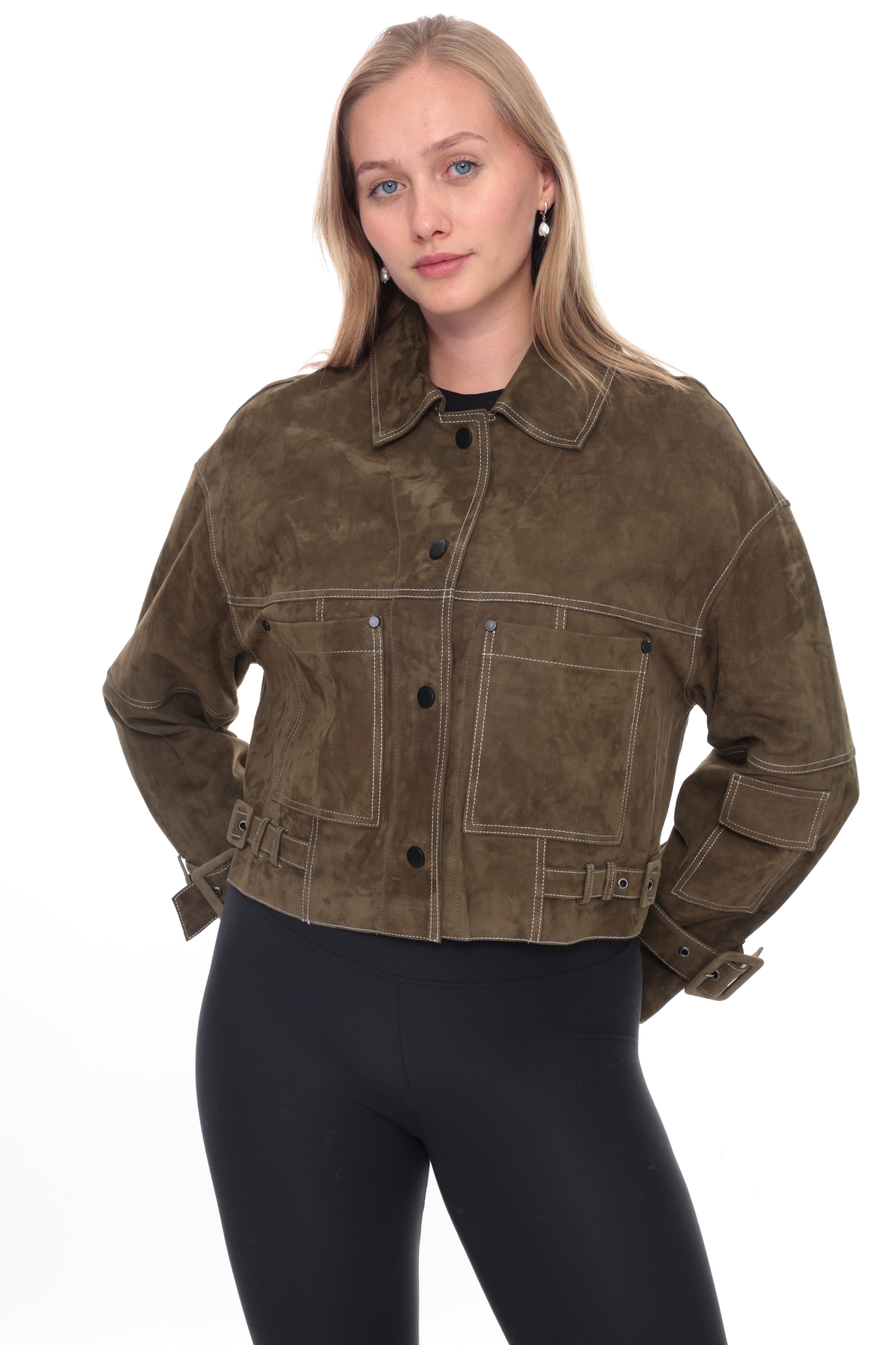 MIREYA Green Suede Jacket