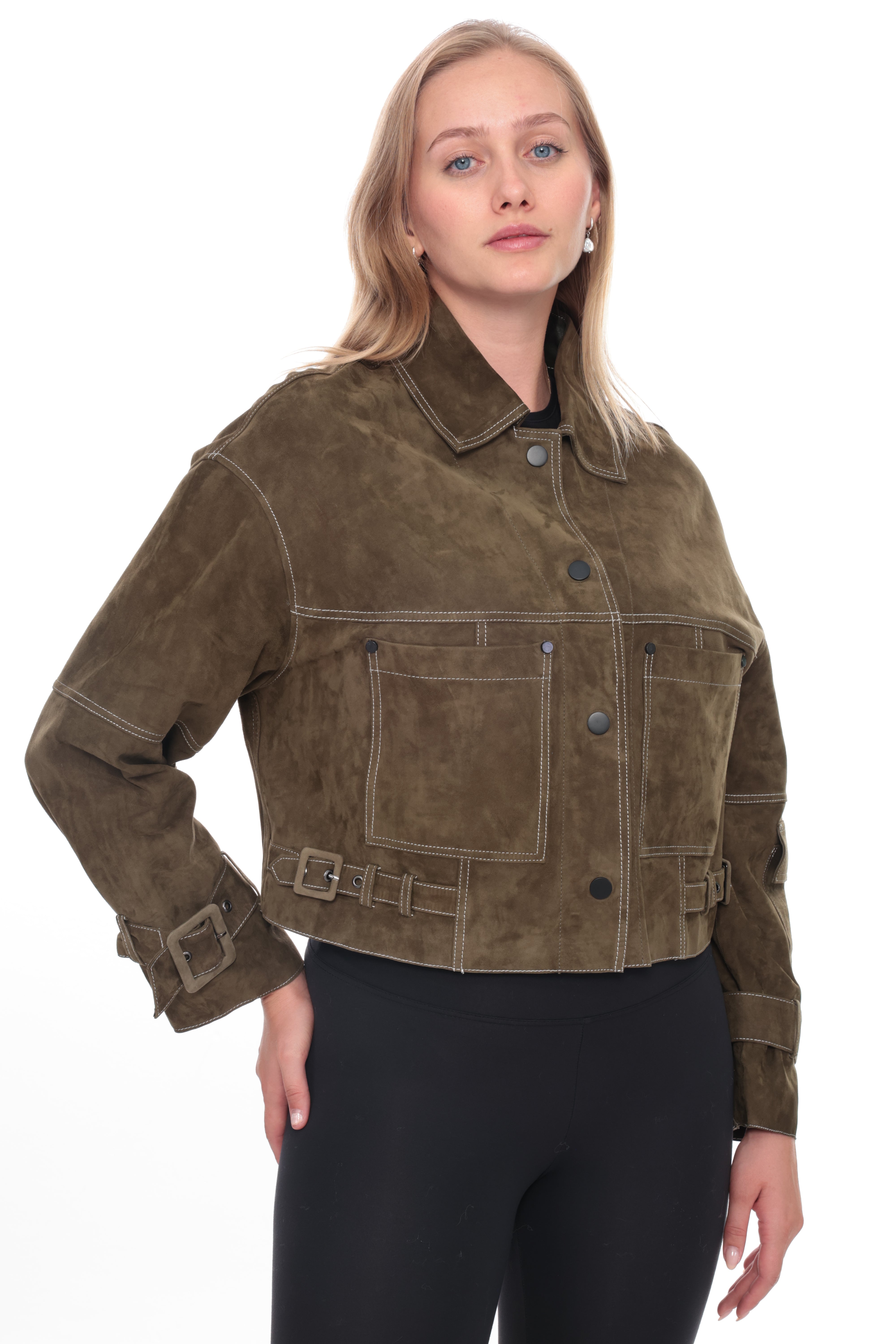 MIREYA Green Suede Jacket