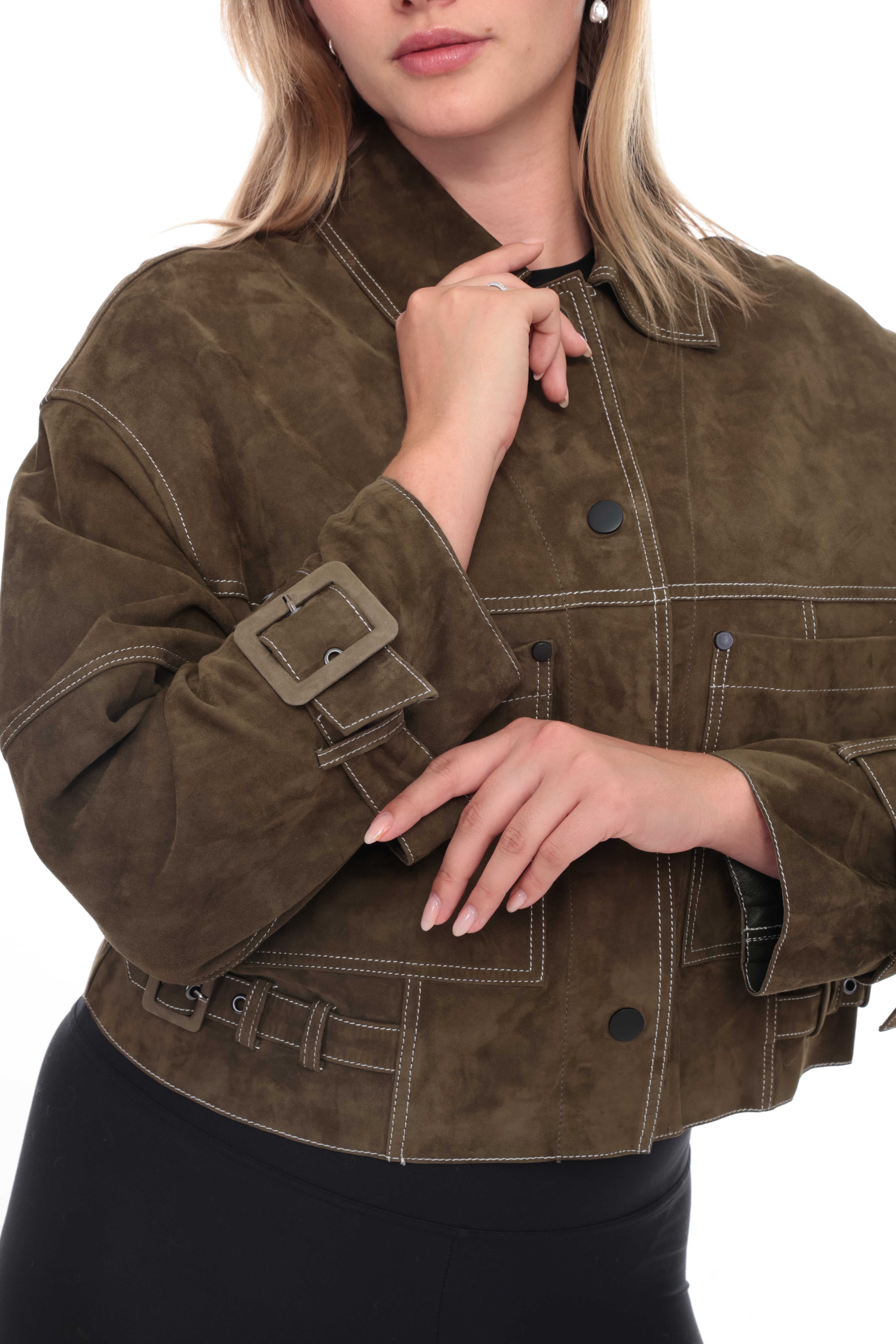 MIREYA Green Suede Jacket