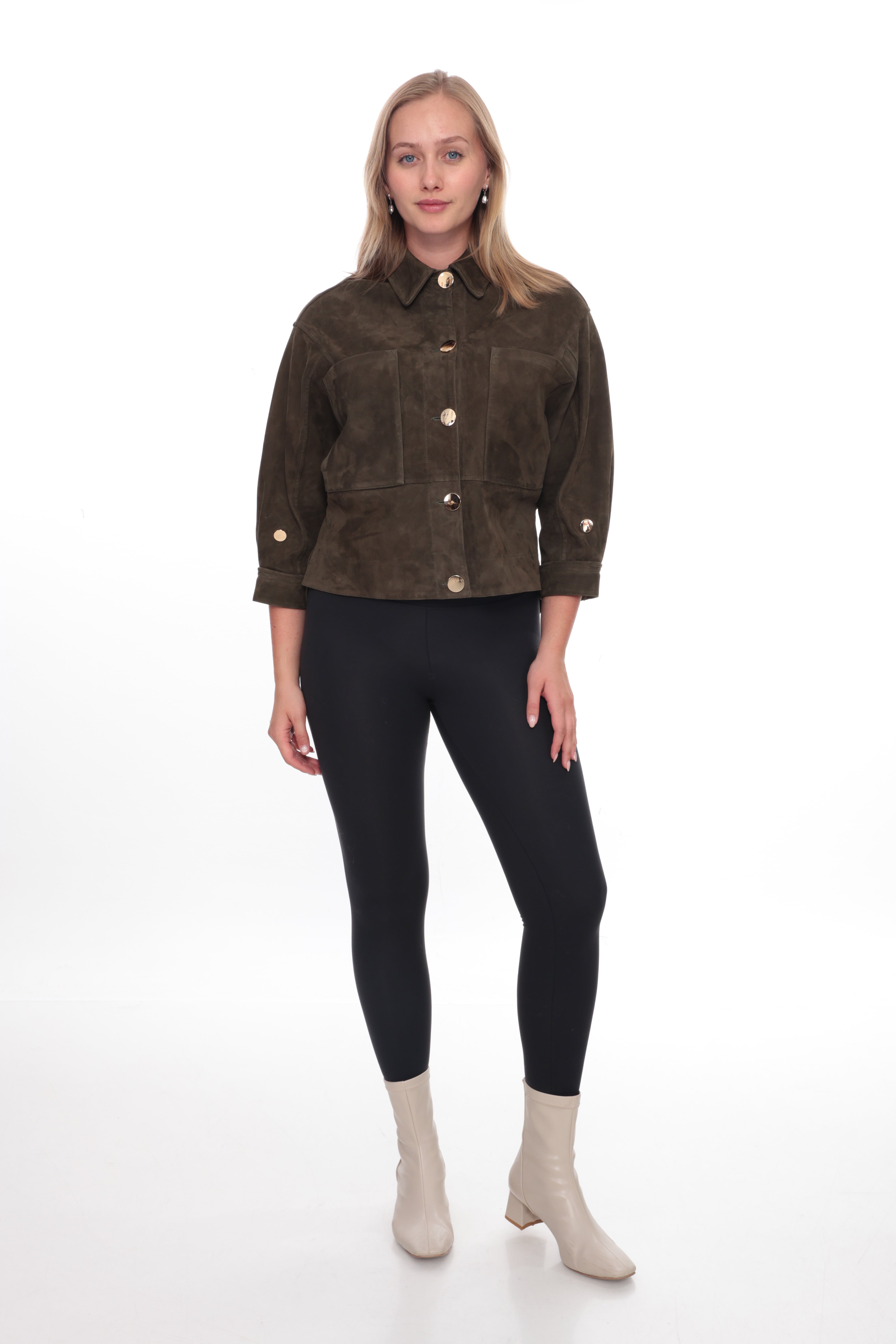 SELORA Olive Suede Jacket