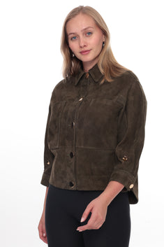 SELORA Olive Suede Jacket