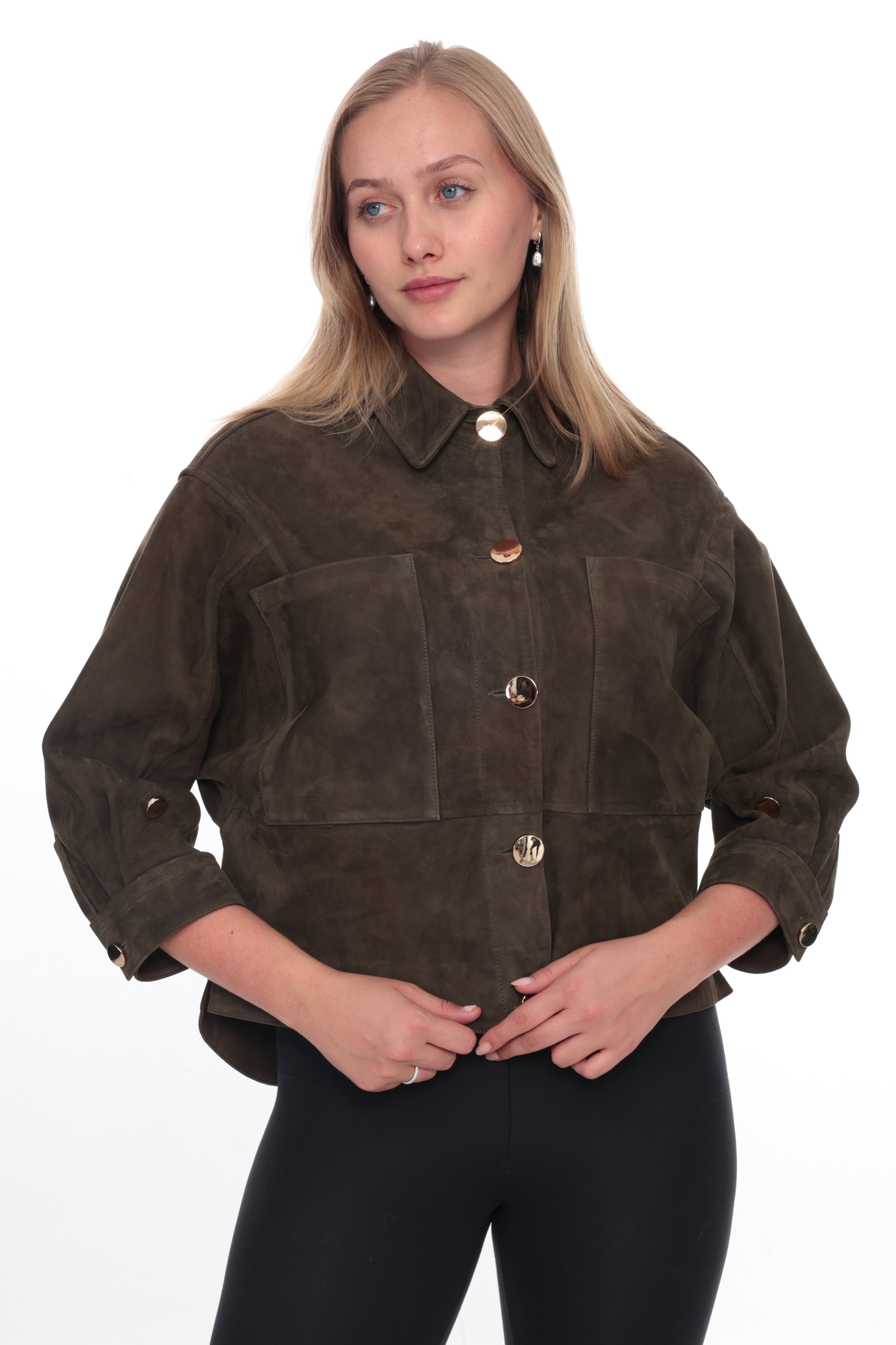SELORA Olive Suede Jacket