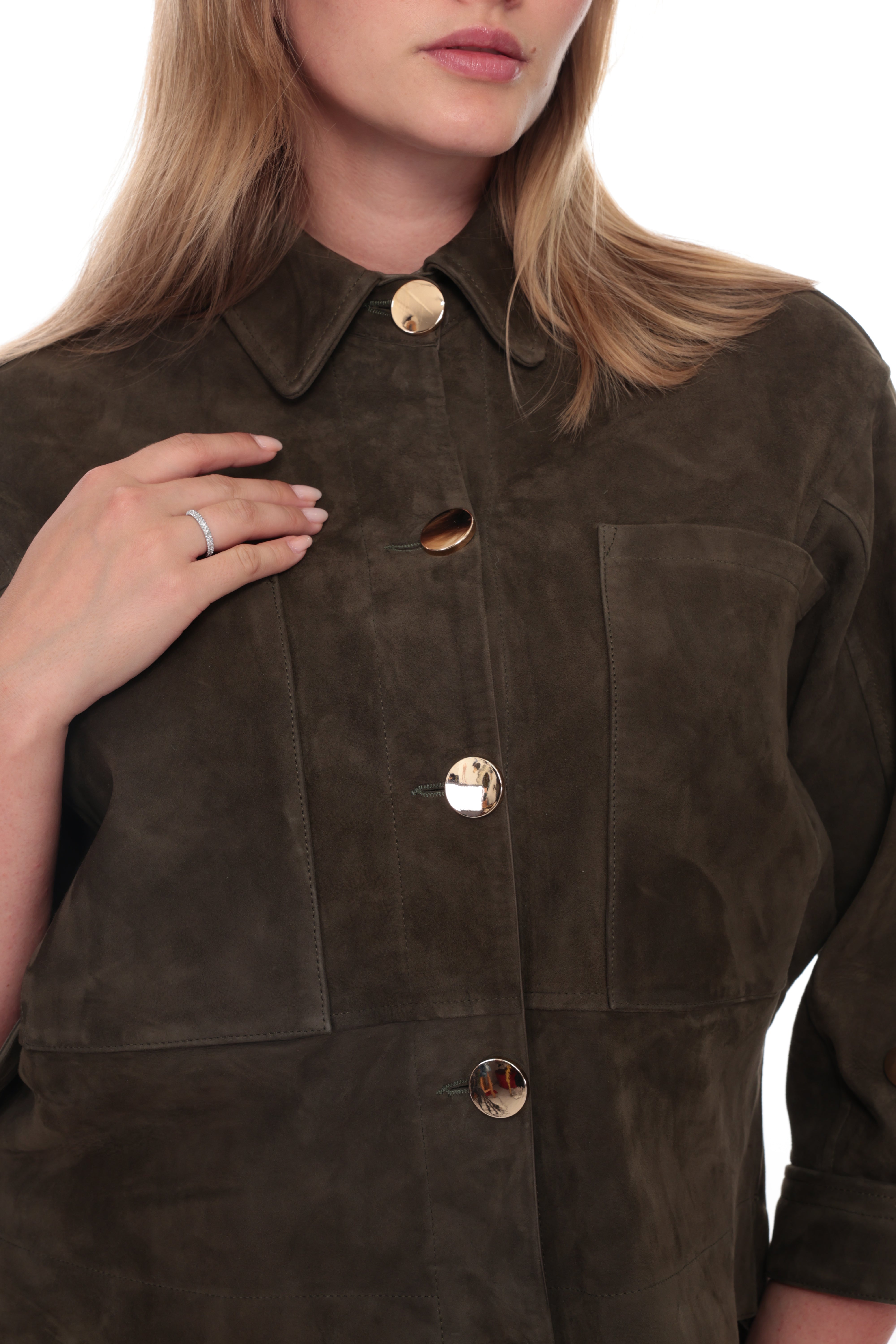 SELORA Olive Suede Jacket