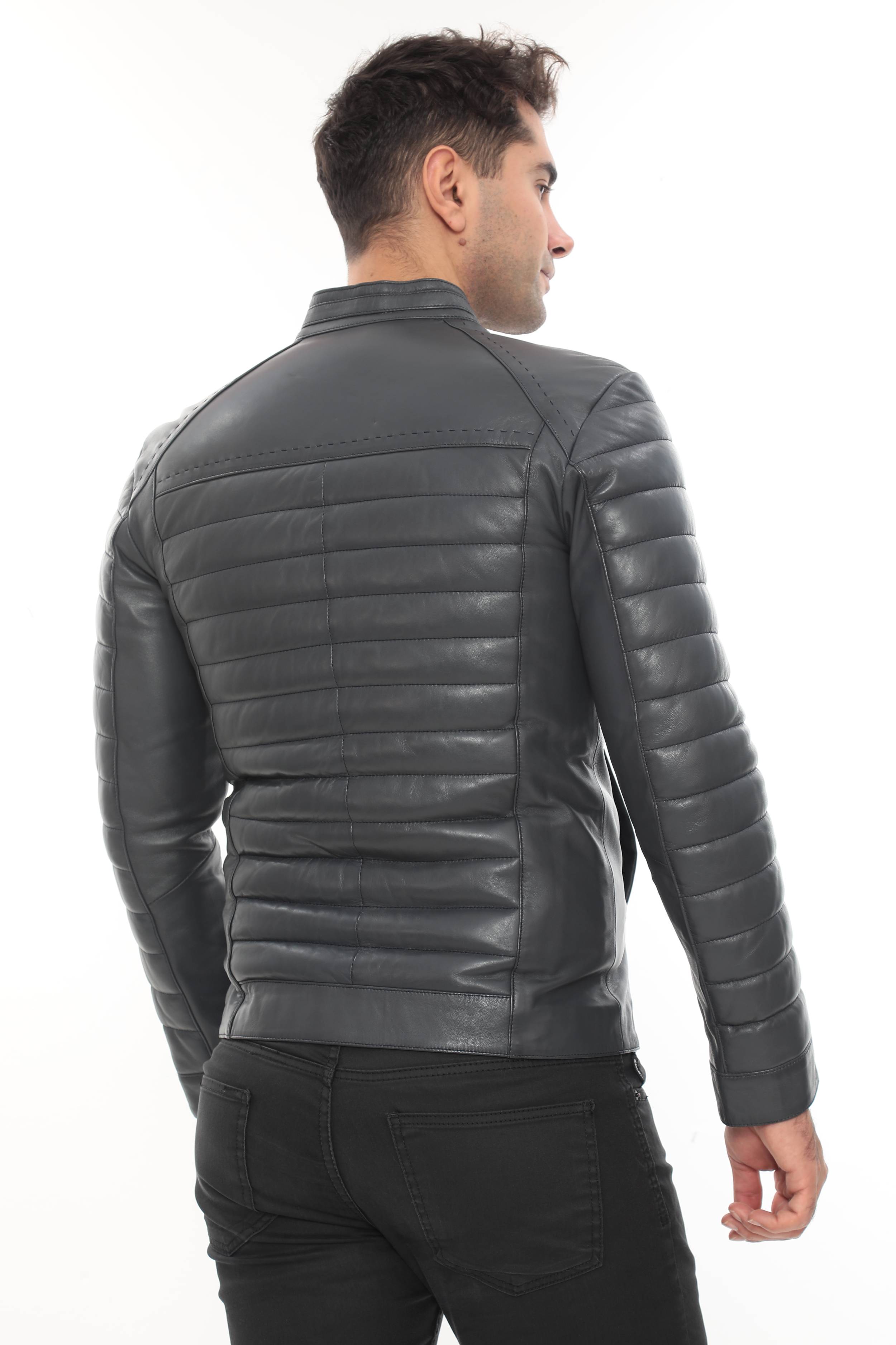 KAEL Anthracite Genuine Lambskin Leather Jacket