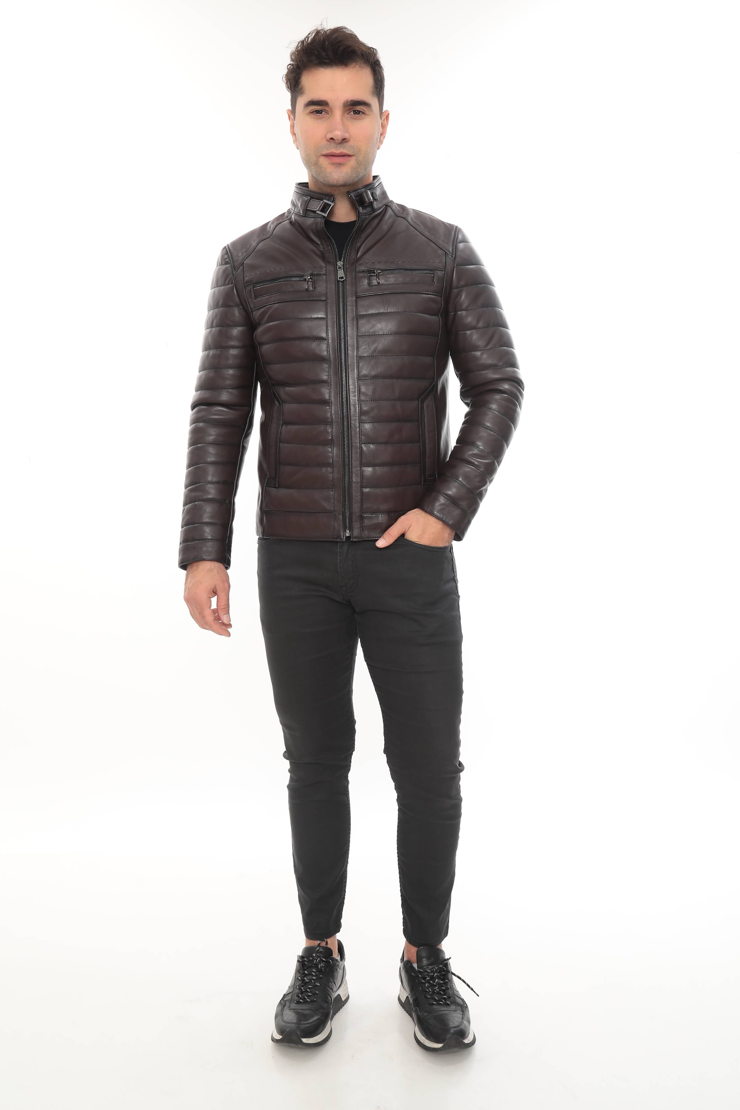 KAEL Brown Genuine Lambskin Leather Jacket
