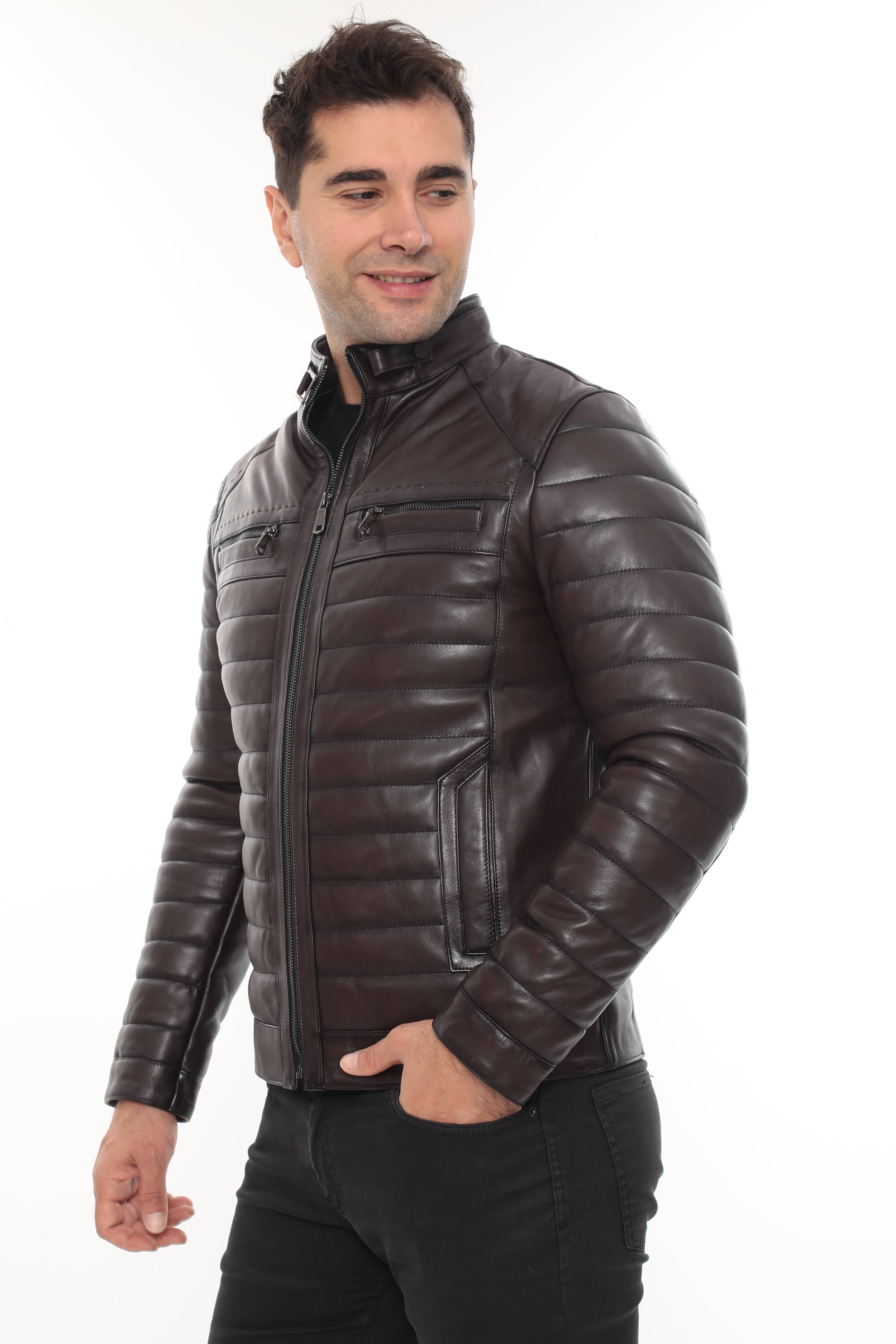 KAEL Brown Genuine Lambskin Leather Jacket