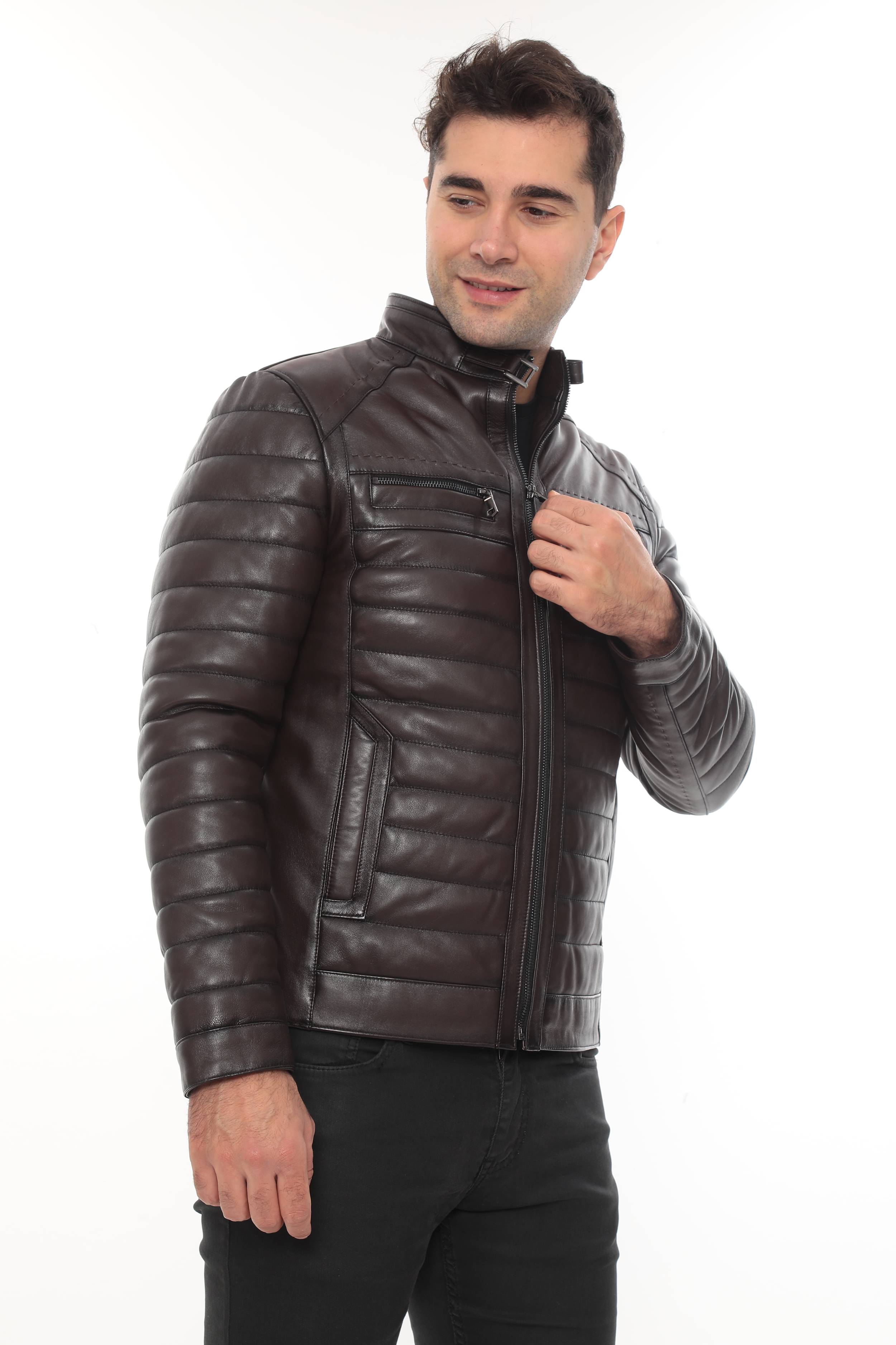 KAEL Brown Genuine Lambskin Leather Jacket