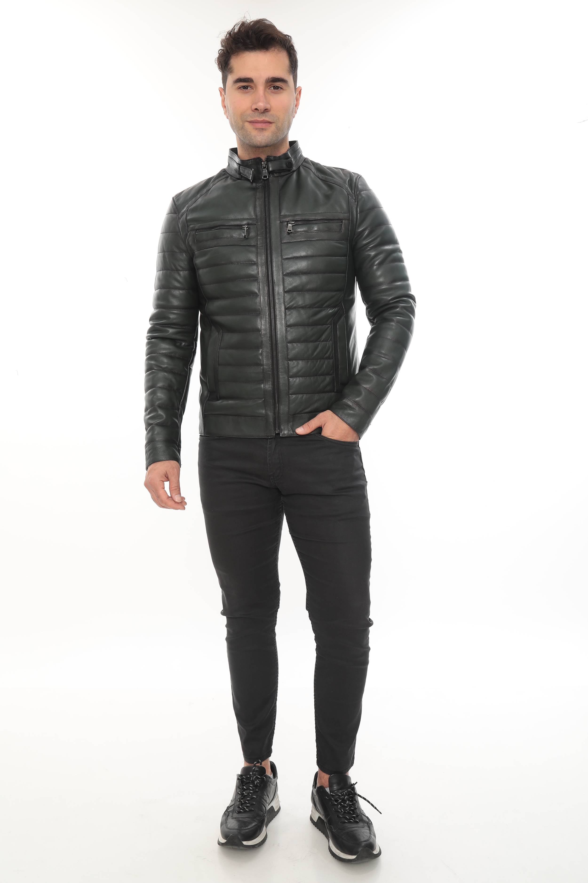KAEL Khaki Genuine Lambskin Leather Jacket