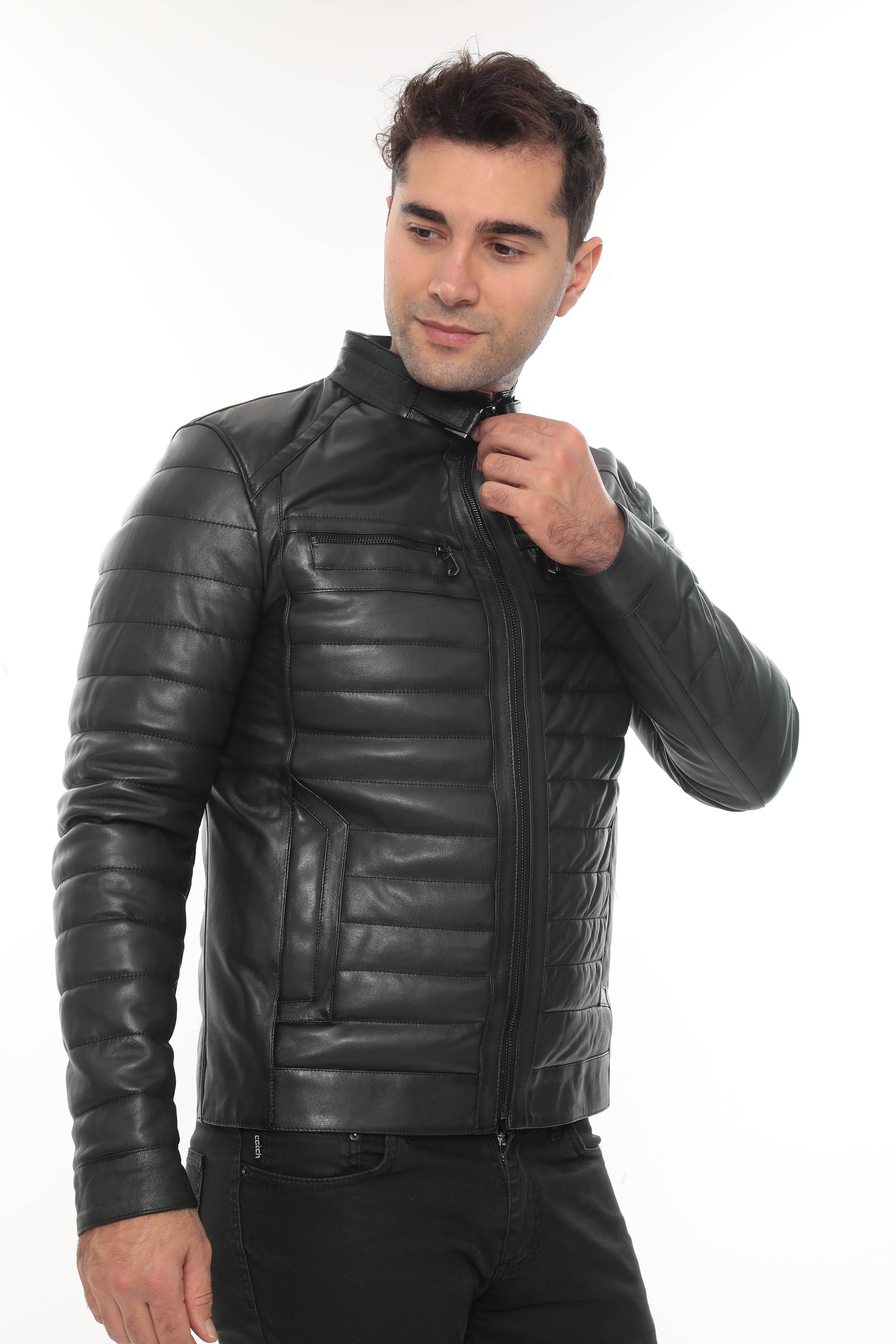 KAEL Khaki Genuine Lambskin Leather Jacket