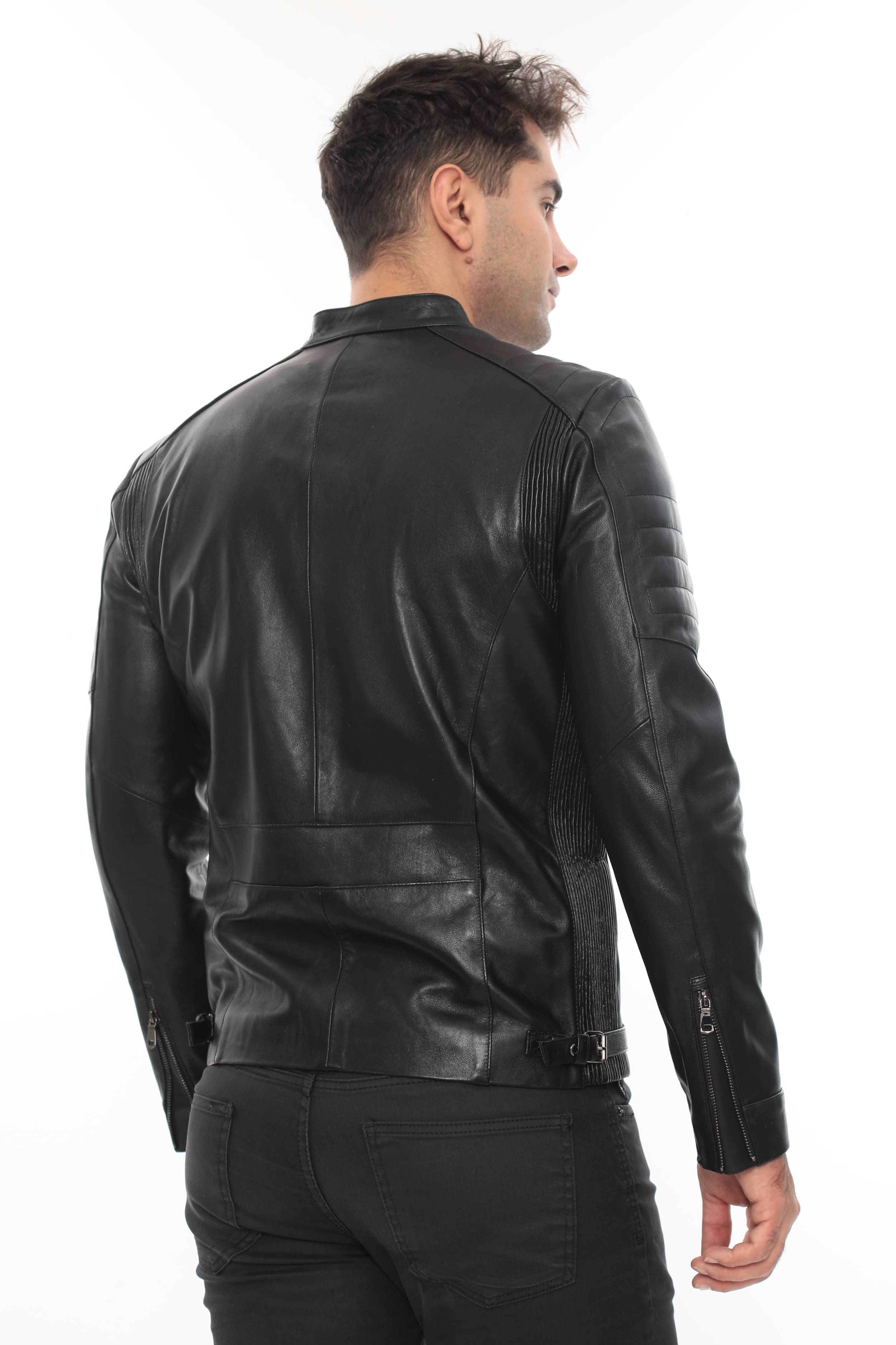 Matrix Black Biker Genuine Leather Jacket