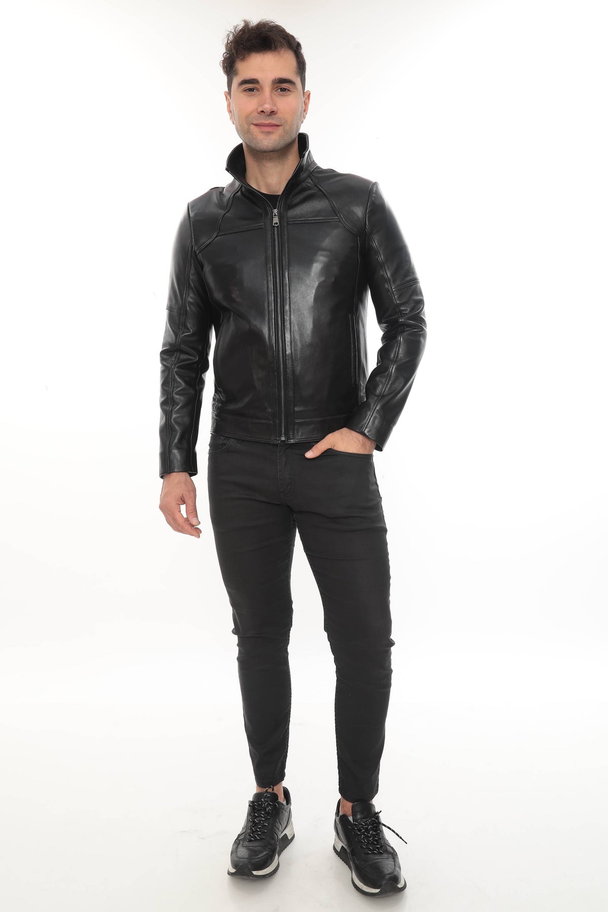 VAREK Black Genuine Leather Jacket