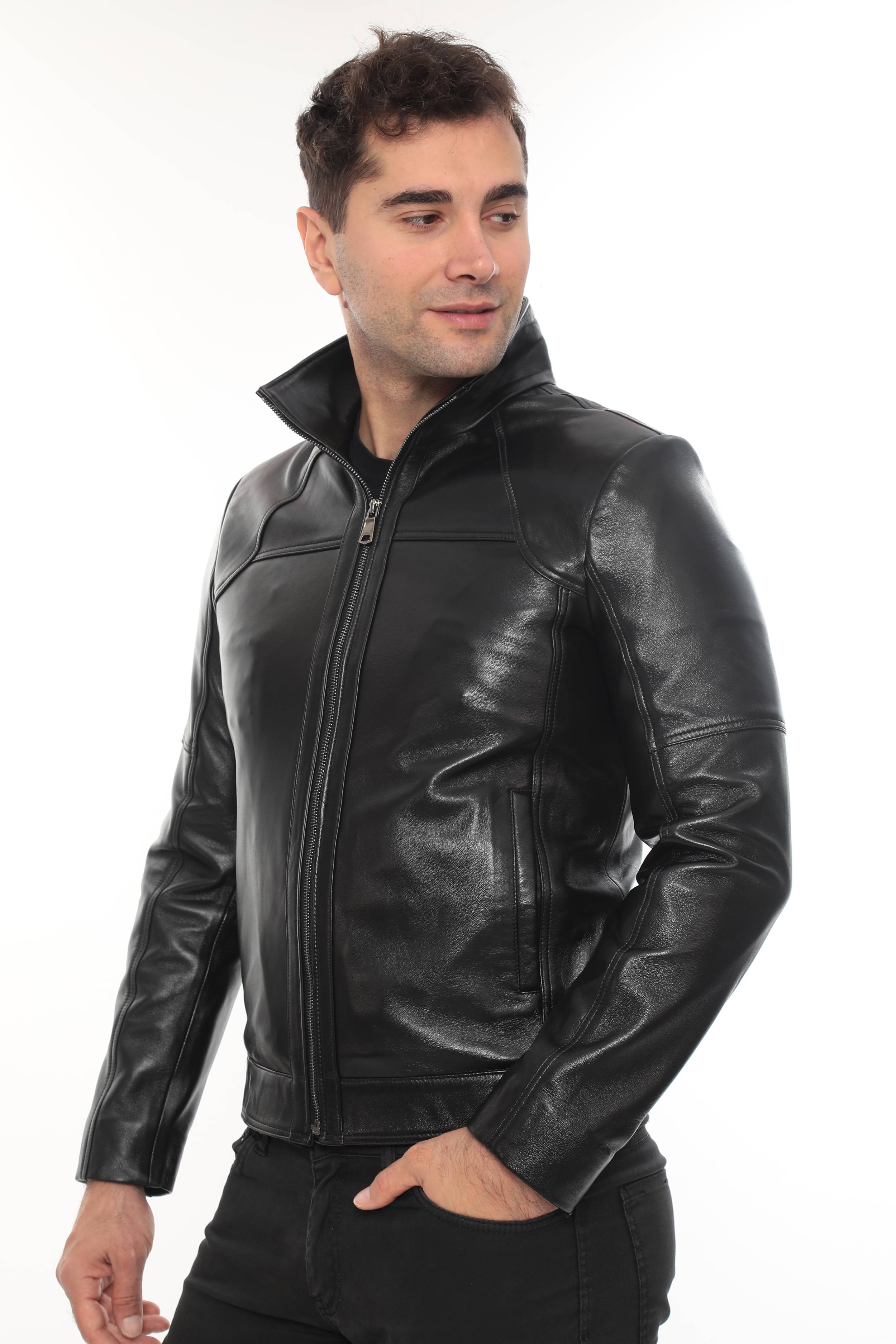 VAREK Black Genuine Leather Jacket
