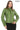 Virella Women's Green Genuine Leather Jacket with Stand Collar