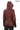 Chloe Genuine Leather Burgundy Hooded Jacket with Knitwear Trim