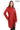 SCARLET Asymmetric ZIP Black Genuine Lambskin Leather Trench Red