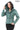 JAEEN Turquoise Genuine Lambskin Leather Jacket with Detachable Hood