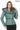 JAEEN Turquoise Genuine Lambskin Leather Jacket with Detachable Hood