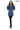 ALVEA COBALT BLUE  Detachable Hood Genuine Lambskin Leather Coat with Double-Zip Closure