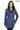 ALVEA COBALT BLUE  Detachable Hood Genuine Lambskin Leather Coat with Double-Zip Closure