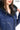 ALVEA COBALT BLUE  Detachable Hood Genuine Lambskin Leather Coat with Double-Zip Closure