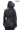 Venza Genuine Lambskin Navy Blue Hooded Leather Jacket with Contrast Asymmetric Stripes
