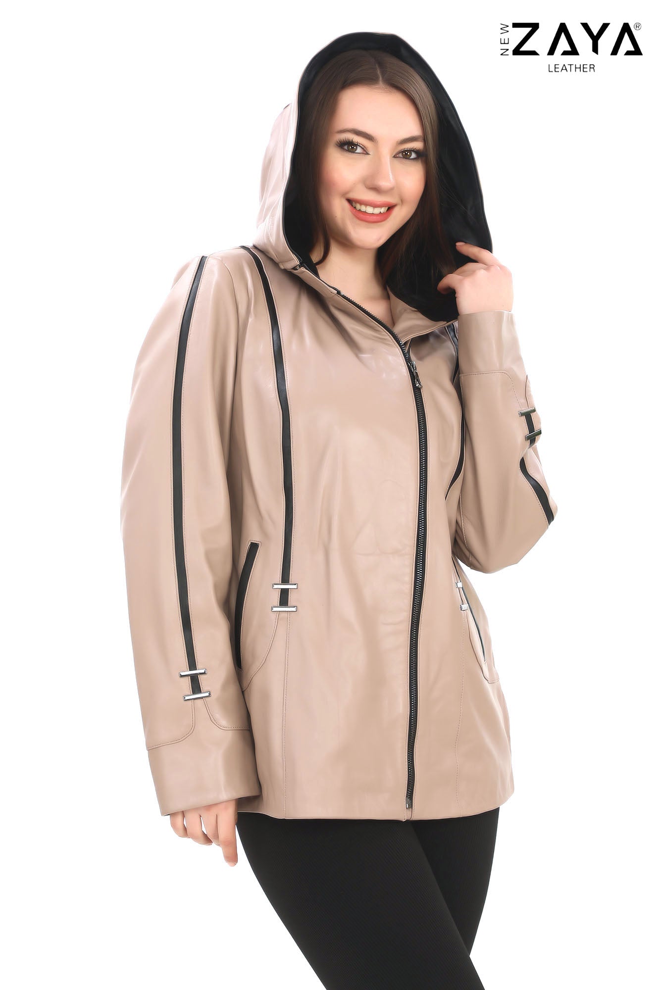 Taylor Beige Genuine Lambskin Leather Jacket