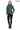 SADERNES Teal Women’s Genuine Lamb Leather Jacket with Stand Collar