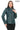 SADERNES Teal Women’s Genuine Lamb Leather Jacket with Stand Collar