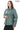Hazel -Mint Green Stand Collar Genuine Leather Jacket