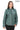 Hazel -Mint Green Stand Collar Genuine Leather Jacket