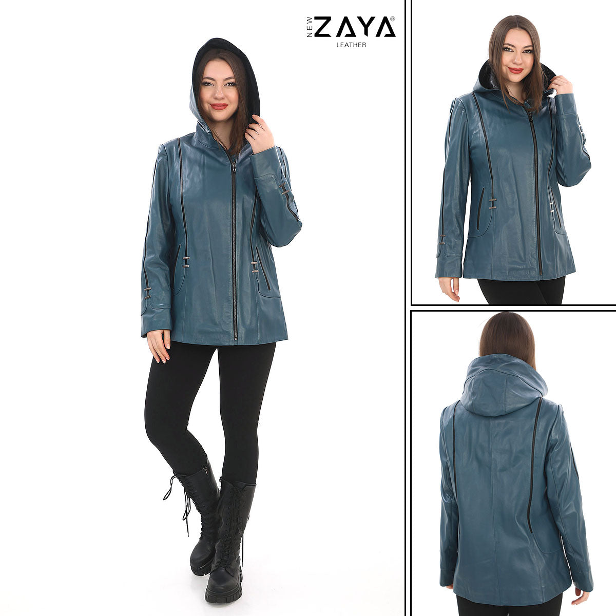 Taylor Petrol Blue Genuine Lambskin Leather Jacket