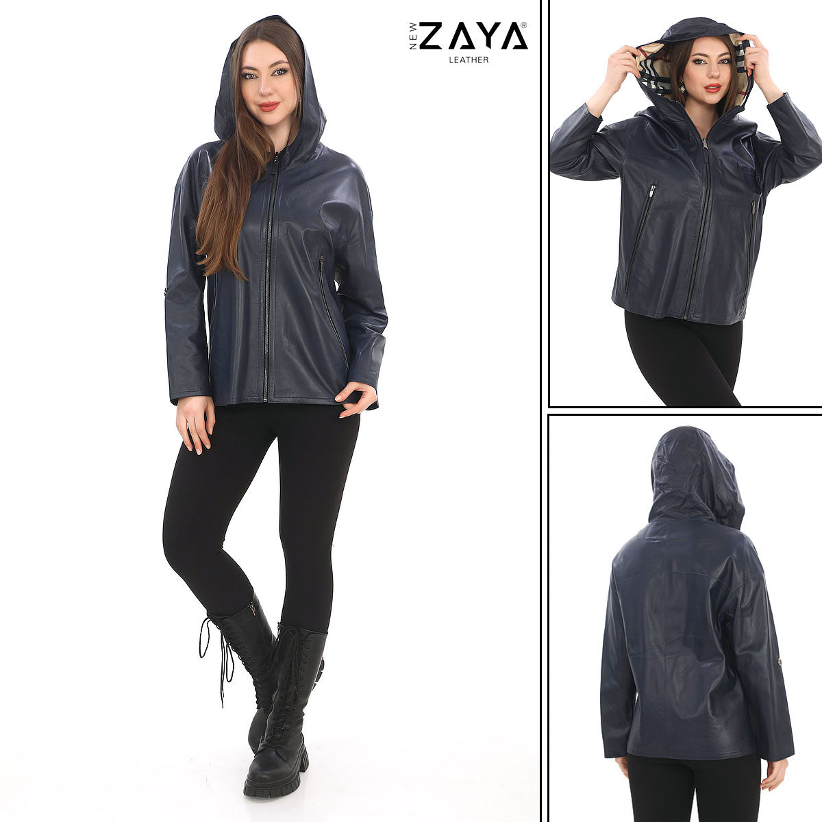 NAVY REVERSA – Reversible Navy Leather Jacket Navy Blue